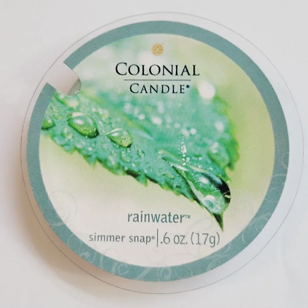 Colonial Candle Wax Simmer Snaps x4 Rainwater Disc VHTF Scent Clean & Fresh